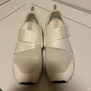 White TIEM slipstream white marble indoor cycling shoe, SPD compatible size 8